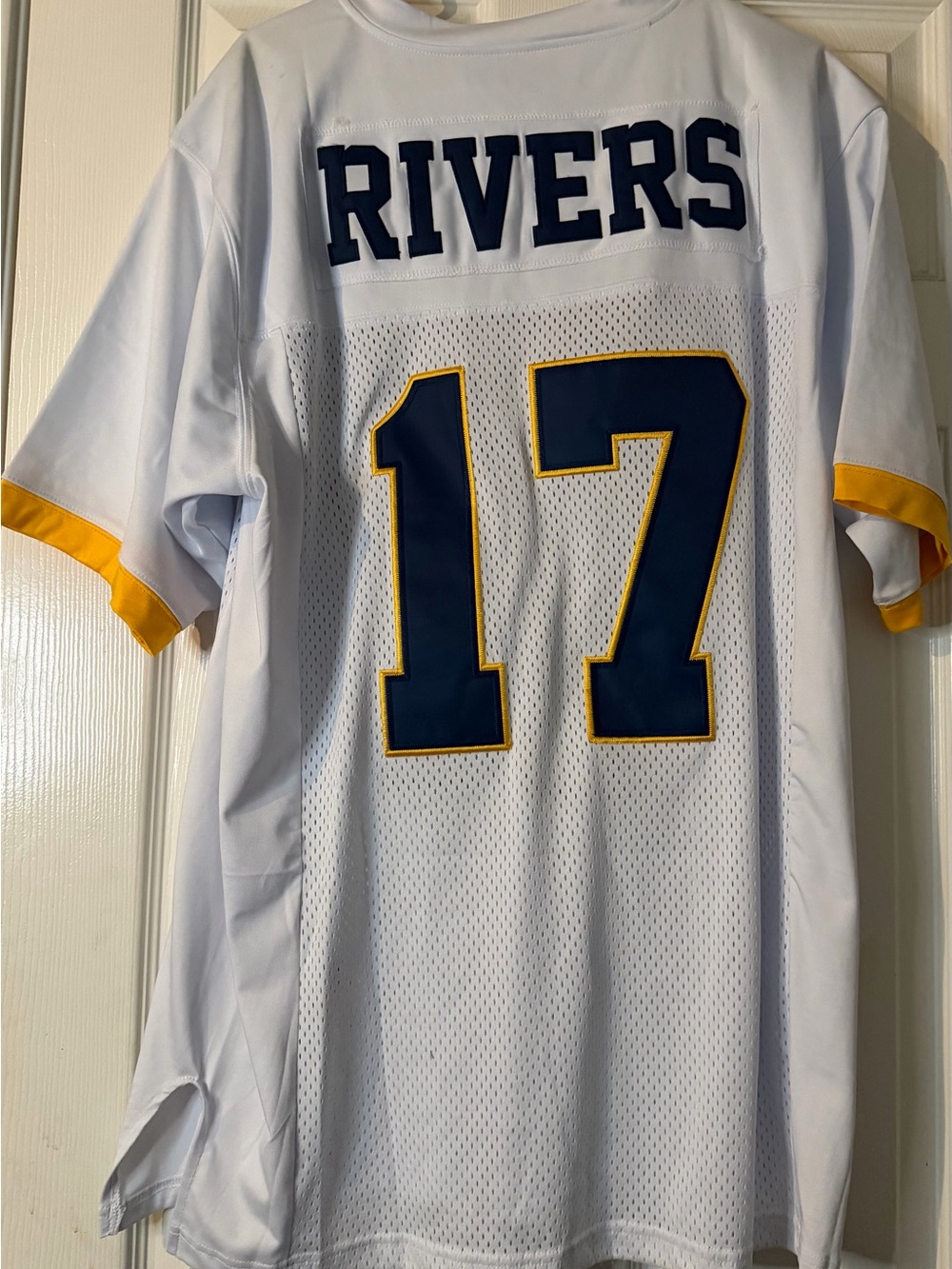 White Chargers-high school#17 Mesh Football Jersey - Philip Rivers